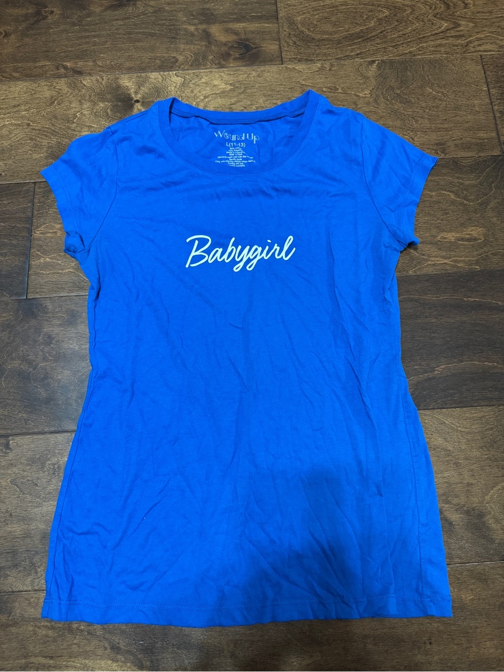 Wound Up Royal Blue 'Babygirl' Script Tee